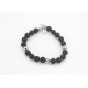 Bracciale in onice satinato e argento