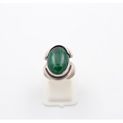 Anello in argento 925/°°° e malachite