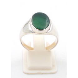 Anello in argento 925 e agata verde