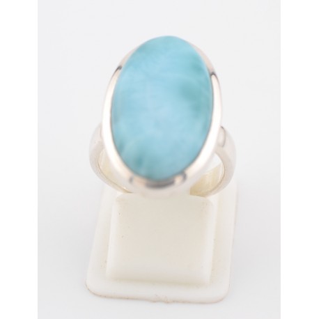 Anello in AG 925/°°° con pietra ovale di Larimar