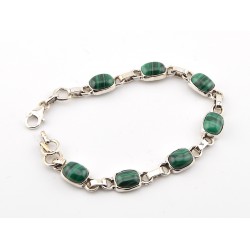 Bracciale in AG 925/°°° e malachite