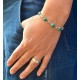 Bracciale in AG 925/°°° e malachite