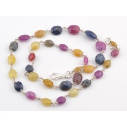 Collana in ag 925/°°° e zaffiri
