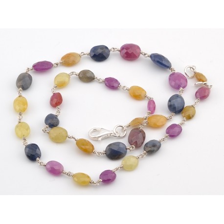 Collana in ag 925/°°° e zaffiri