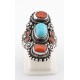 Anello in ag. 925/°°° coralli e turchese