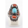 Anello in ag. 925/°°° coralli e turchese